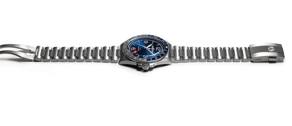 Bell & Ross Watch Vintage BR V2-93 GMT Blue Bracelet
