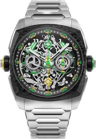 Cyrus Watch Klepcys Dice Lime Carbon Bracelet Limited Edition 539.508.TCM.B