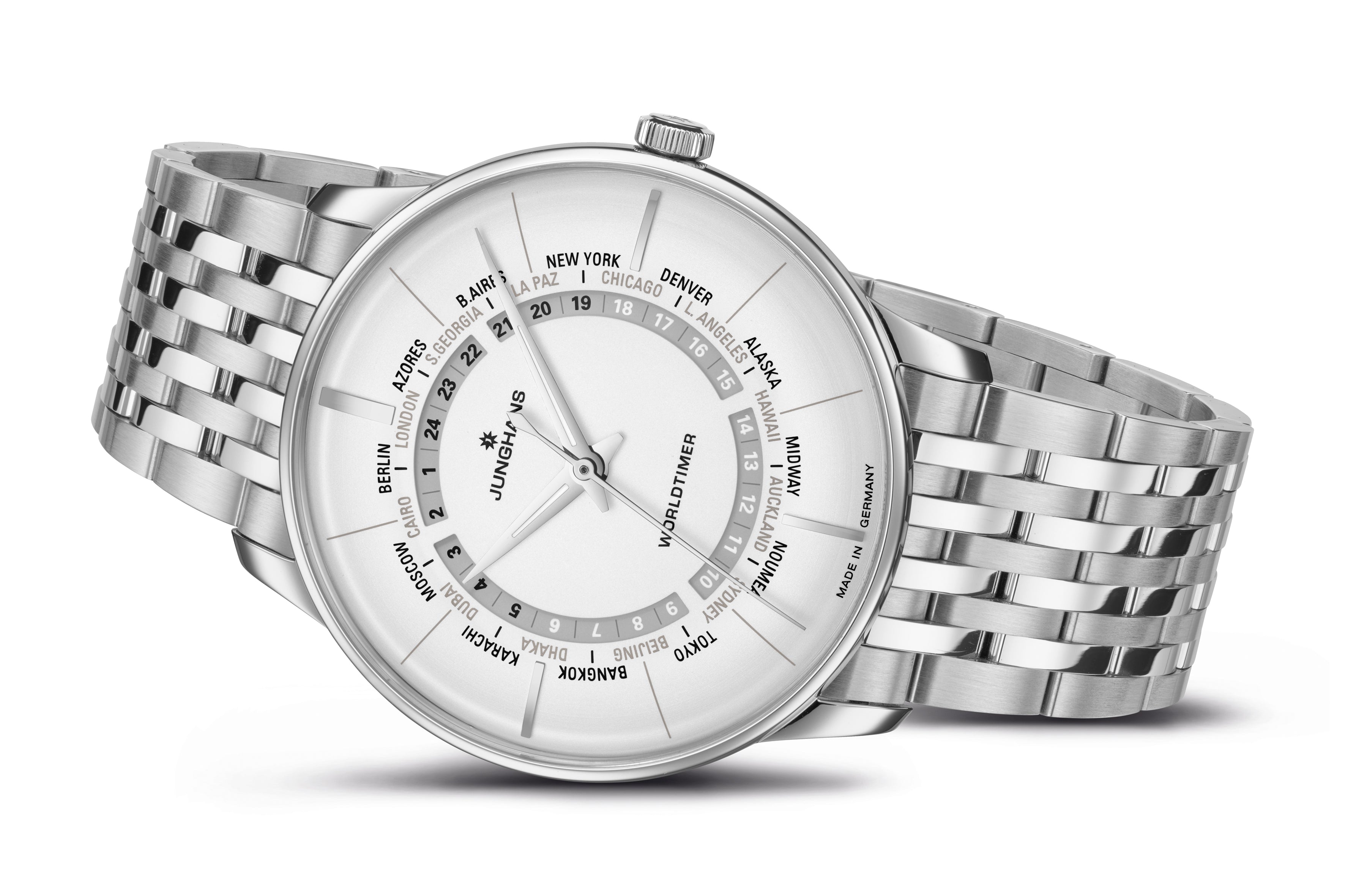 Junghans Watch Meister Worldtimer Plexiglass 027/3011.44 Watch Jura