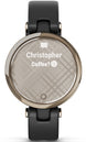 Garmin Lily Cream Gold Black Case and Italian Leather Band