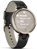 Garmin Lily Cream Gold Black Case and Italian Leather Band
