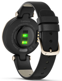 Garmin Lily Cream Gold Black Case and Italian Leather Band