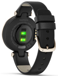 Garmin Watch Lily Cream Gold Black Case and Italian Leather Band