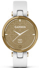 Garmin Watch Lily Light Gold White Case and Italian Leather Band