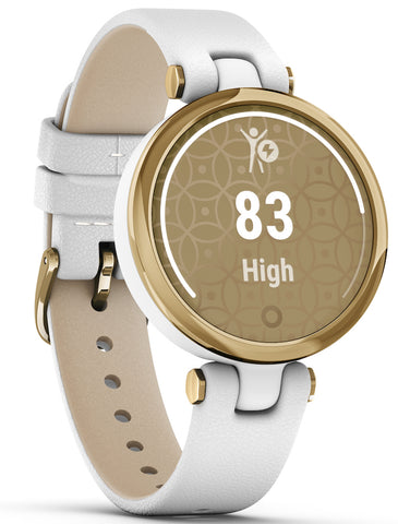Garmin Watch Lily Light Gold White Case and Italian Leather Band