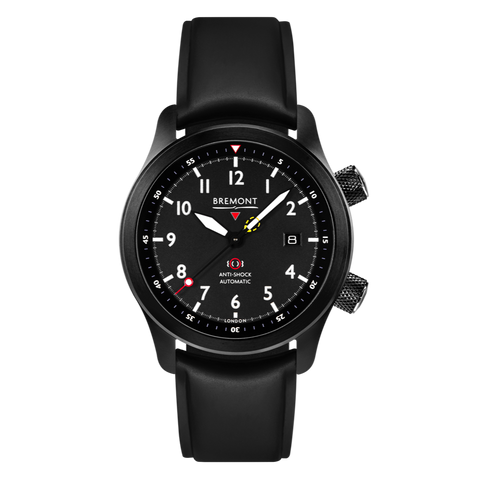 Bremont Watch MBII Custom DLC Black Dial with Anthracite Barrel & Open Case Back