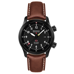 Bremont Watch MBII Custom DLC Black Dial with Green Barrel & Closed Case Back