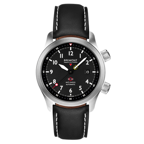 Bremont Watch MBII Custom Stainless Steel Black Dial with Anthracite Barrel & Open Case Back