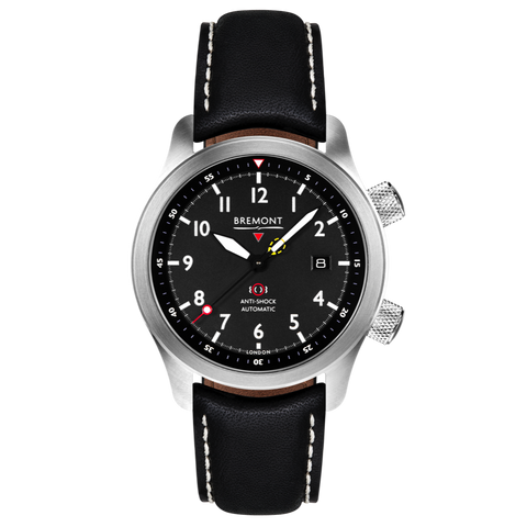 Bremont Watch MBII Custom Stainless Steel Black Dial with Titanium Barrel & Closed Case Back