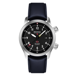 Bremont Watch MBII Custom Stainless Steel Black Dial with Anthracite Barrel & Open Case Back