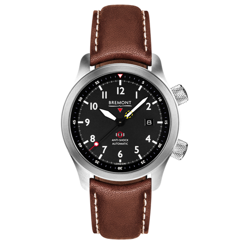Bremont Watch MBII Custom Stainless Steel Black Dial with Bronze Barrel & Open Case Back