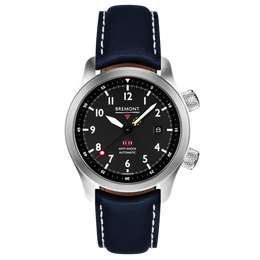 Bremont Watch MBII Custom Stainless Steel Black Dial with Jet Barrel & Closed Case Back