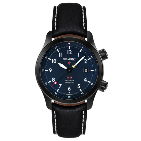 Bremont Watch MBII Custom DLC Blue Dial with Blue Barrel & Closed Case Back