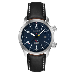 Bremont Watch MBII Custom Stainless Steel Blue Dial with Titanium Barrel & Open Case Back
