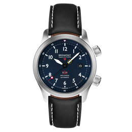 Bremont Watch MBII Custom Stainless Steel Blue Dial with Jet Barrel & Open Case Back