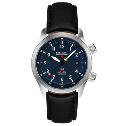 Bremont Watch MBII Custom Stainless Steel Blue Dial with Jet Barrel & Open Case Back