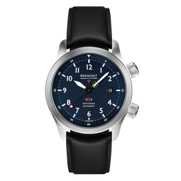 Bremont Watch MBII Custom Stainless Steel Blue Dial with Titanium Barrel & Open Case Back