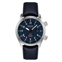 Bremont Watch MBII Custom Stainless Steel Blue Dial with Green Barrel & Open Case Back
