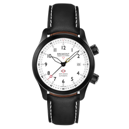 Bremont Watch MBII Custom DLC White Dial with Orange Barrel & Open Case Back
