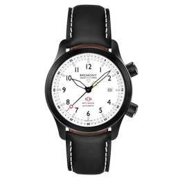 Bremont Watch MBII Custom DLC White Dial with Orange Barrel & Closed Case Back