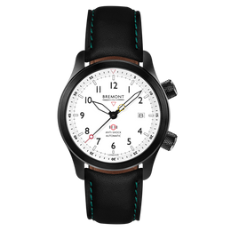 Bremont Watch MBII Custom DLC White Dial with Green Barrel & Open Case Back