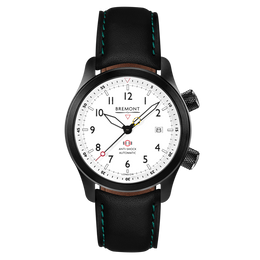Bremont Watch MBII Custom DLC White Dial with Orange Barrel & Open Case Back