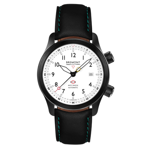 Bremont Watch MBII Custom DLC White Dial with Orange Barrel & Closed Case Back