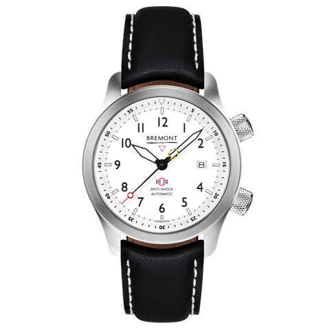 Bremont Watch MBII Custom Stainless Steel White Dial with Anthracite Barrel & closed Case Back