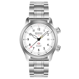 Bremont Watch MBII Custom Stainless Steel White Dial with Titanium Barrel & Open Case Back