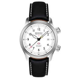 Bremont Watch MBII Custom Stainless Steel White Dial with Yellow Barrel & Closed Case Back