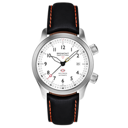 Bremont Watch MBII Custom Stainless Steel White Dial with Jet Barrel & Open Case Back