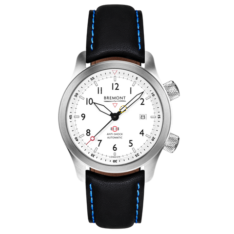 Bremont Watch MBII Custom Stainless Steel White Dial with Anthracite Barrel & closed Case Back