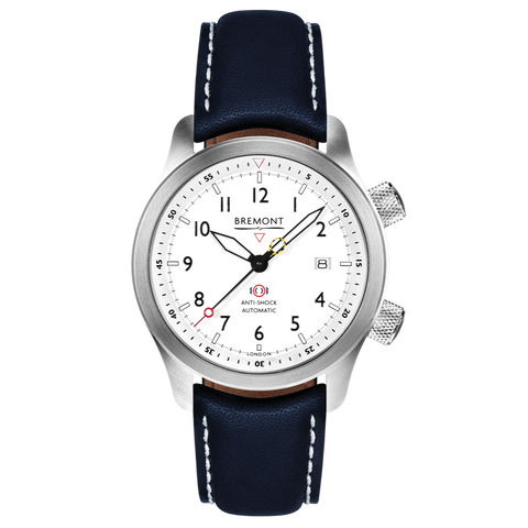 Bremont Watch MBII Custom Stainless Steel White Dial with Jet Barrel & Open Case Back