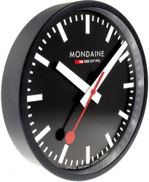 Mondaine Wall Clock Black Frame 25cm A990.CLOCK.64SBB
