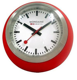 Mondaine Globe Clock Red/White 6cm A660.30335.16SBC