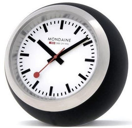 Mondaine Globe Clock Black/White 6cm A660.30335.16SBB