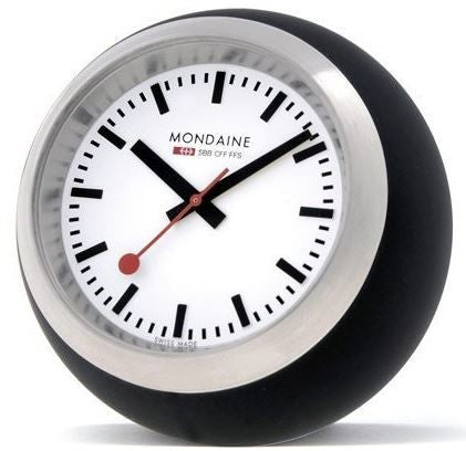 Mondaine Globe Clock Black/White 6cm A660.30335.16SBB