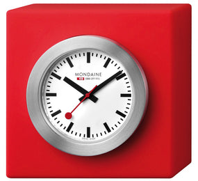 Mondaine Square Desk Clock Magnet Red 5cm A660.30318.84SBC