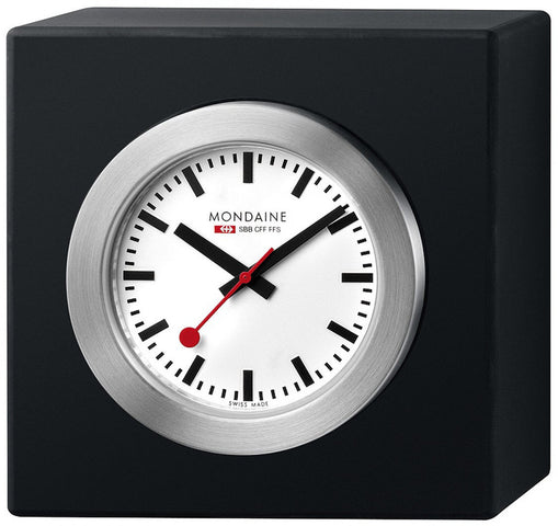 Mondaine Square Desk Clock Magnet Black 5cm A660.30318.84SBB