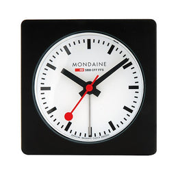 Mondaine Alarm Cube Clock Black 7cm A996.ALIG.20SBB