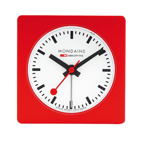 Mondaine Alarm Cube Clock Red 7cm A996.ALIG.30SBB