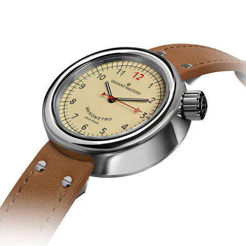 Giuliano Mazzuoli Manometro Polished Ivory Watch