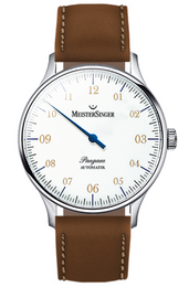 MeisterSinger Watch Pangaea PM901 Velour Leather Cognac