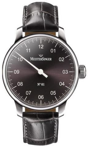 MeisterSinger Watch N. 01 AM3307 Croco Print Black
