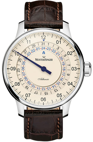 MeisterSinger Watch Adhaesio AD903 Croco Print Brown