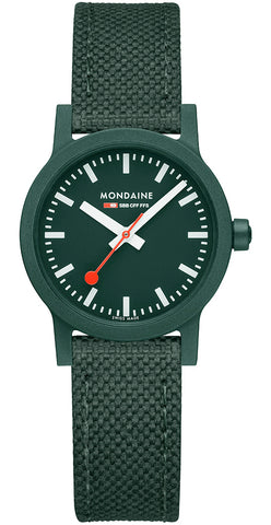 Mondaine Essence Park Green Textile Watch