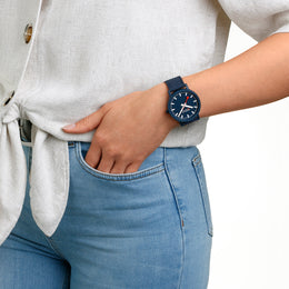 Mondaine Essence Deep Ocean Blue Textile Watch