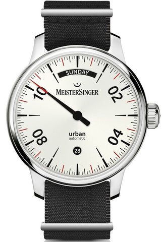 MeisterSinger Watch Urban Day Date Opaline Silver URDD901