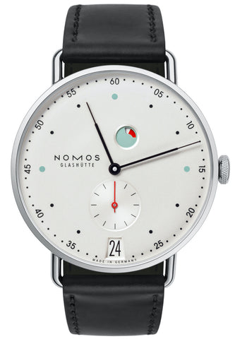 Nomos Glashutte Watch Metro Datum Gangreserve Sapphire Crystal 1101