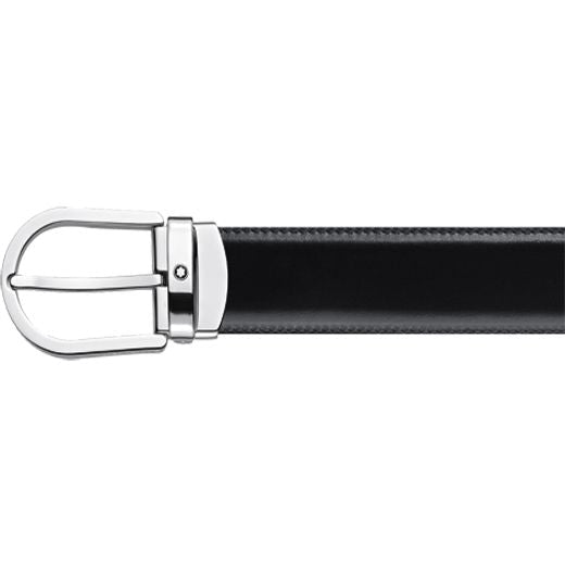 Montblanc Belt Horseshoe Buckle Black/Brown 30mm Reversible Leather
